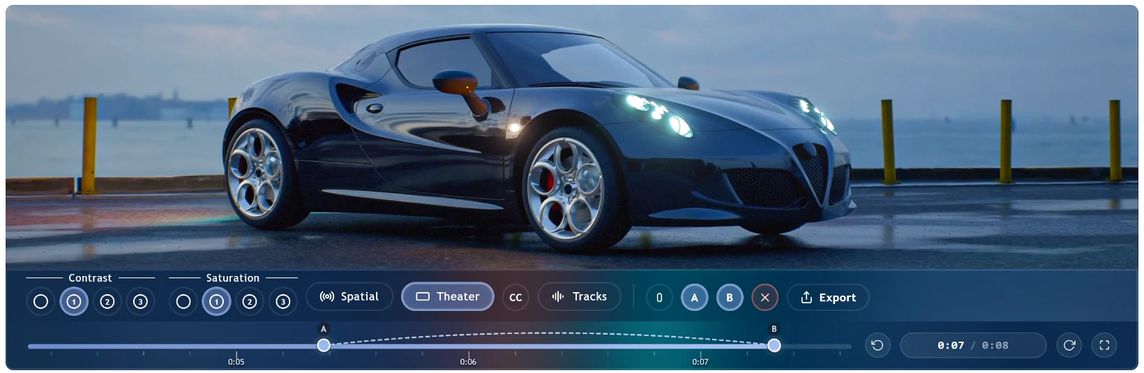 A–B loop controls along the player timeline